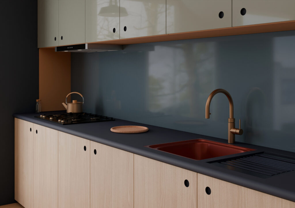 3D-Produktvisualisierung einer Küchenzeile.